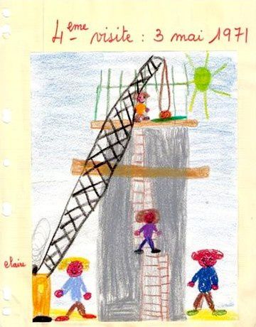 Sortie scolaire. Dessin du pont de la Seudre en constructio