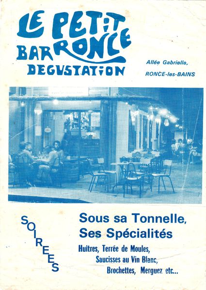 Années 70.Le Petit Ronce,bar et terrasse