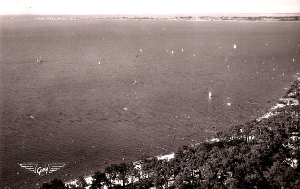 Sur cette vue aérienne ,on aperçoit les filets de volley