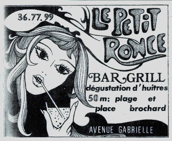 Panneau publicitaire à l'entrée de Ronce 1974